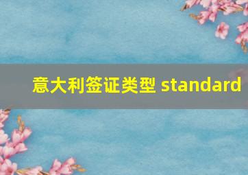 意大利签证类型 standard